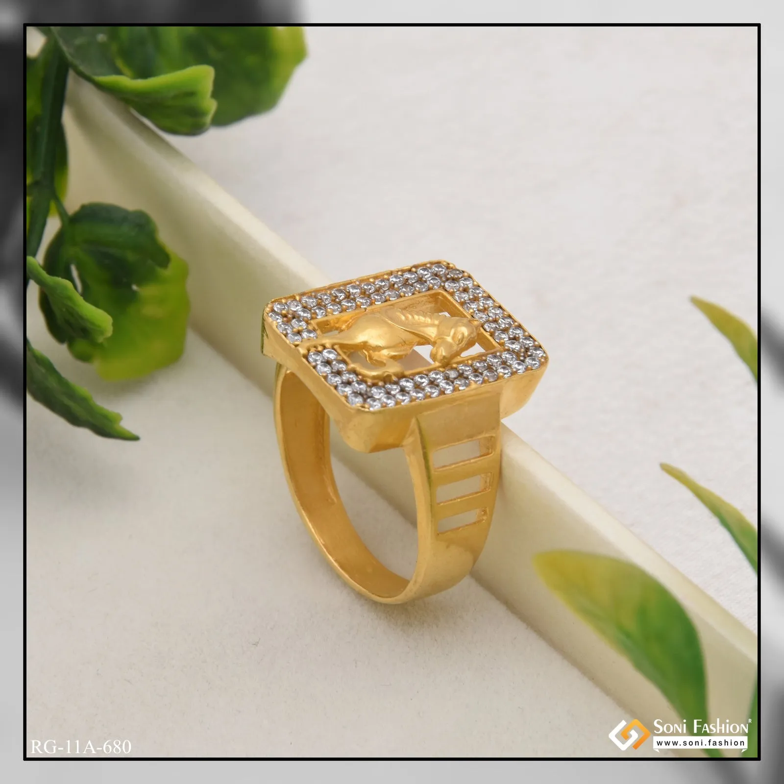 1 Gram Gold Forming Horse Cool Design Superior Quality Ring for Men - Style A680