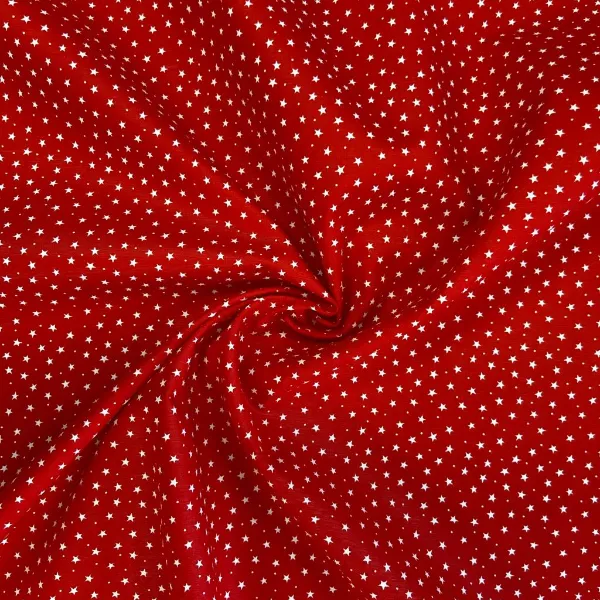 100% Cotton  - Ditsy Star - Red - Sold by Half Metre