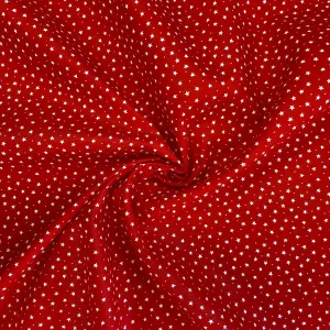 100% Cotton  - Ditsy Star - Red - Sold by Half Metre