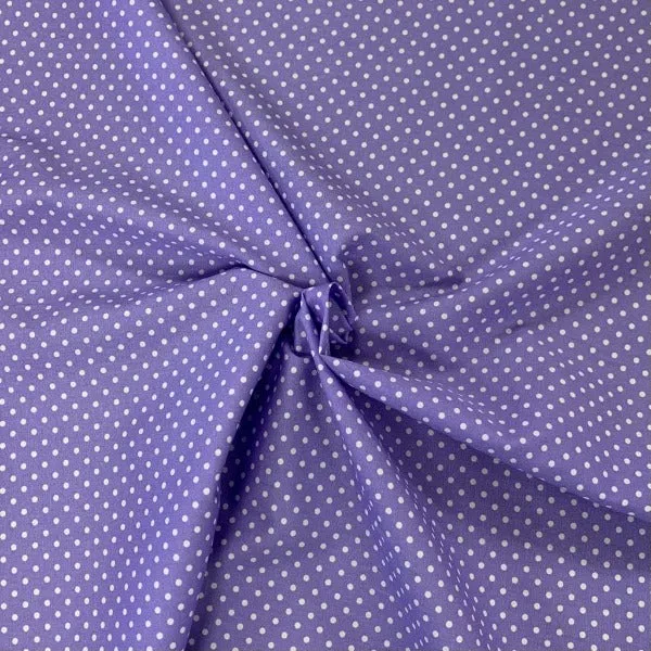 100% Cotton  - Rose and Hubble - Spot - Lilac - Sold by Half Metre