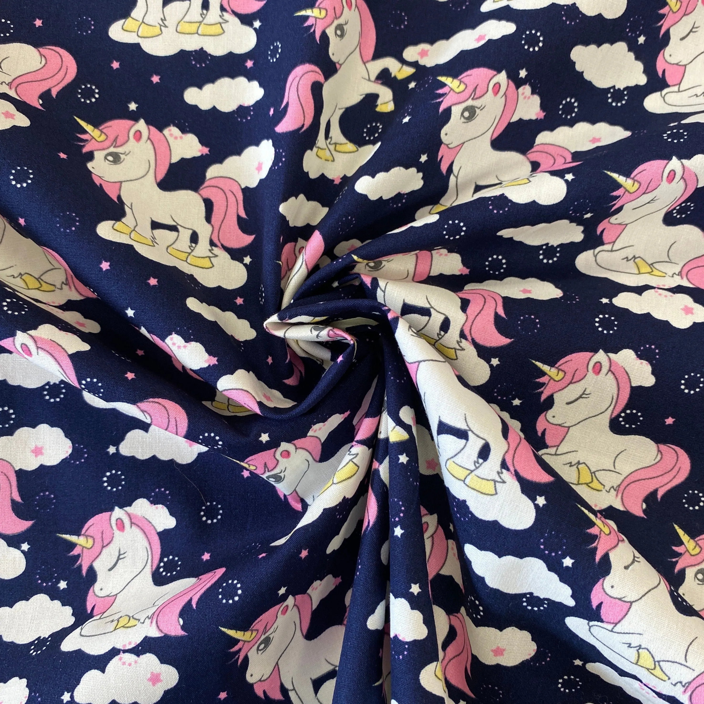 100% Cotton - Unicorn Clouds - £6.50 Per Metre - Sold by Half Metre
