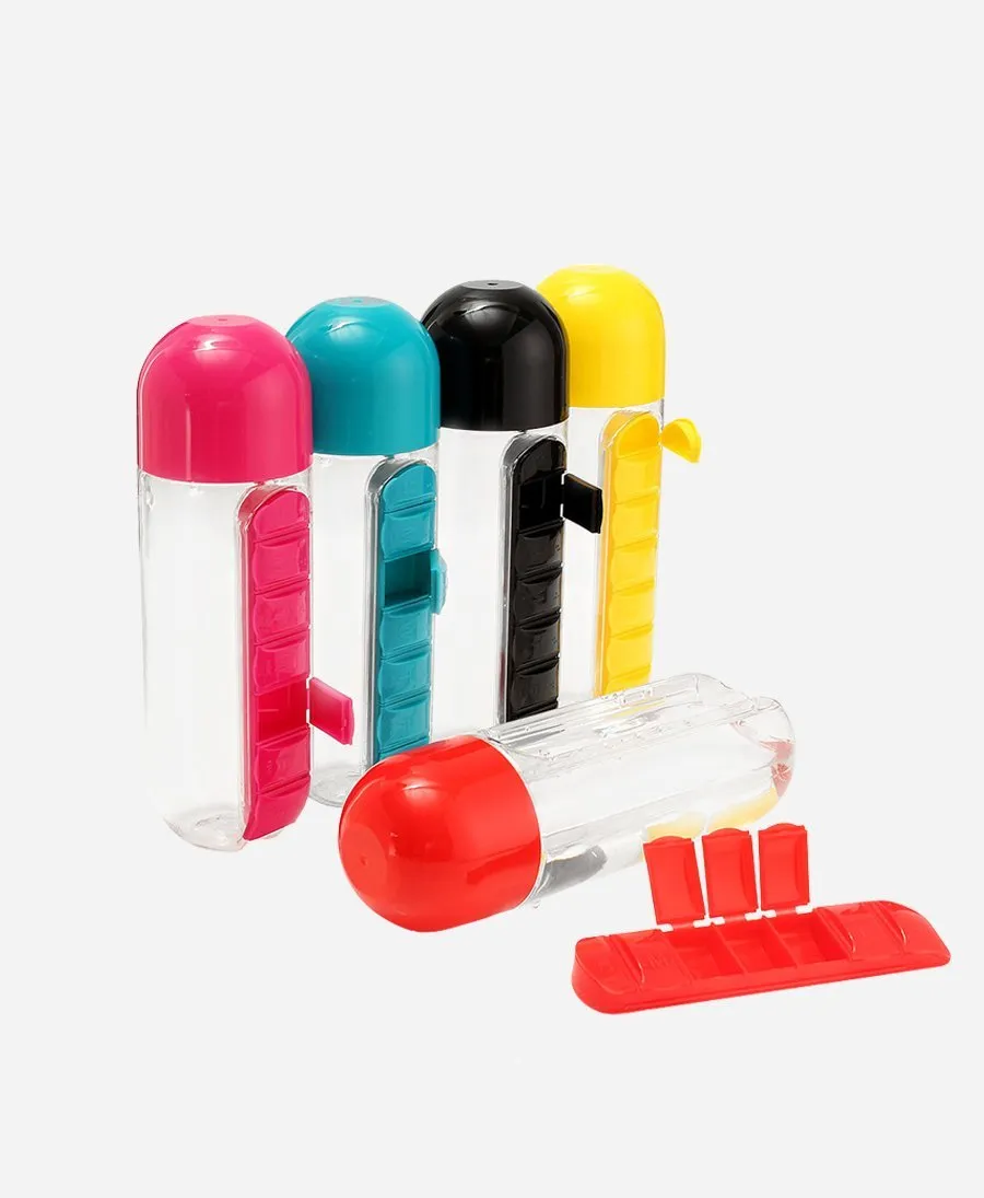 2-in1 Pill Organizer Water Bottle