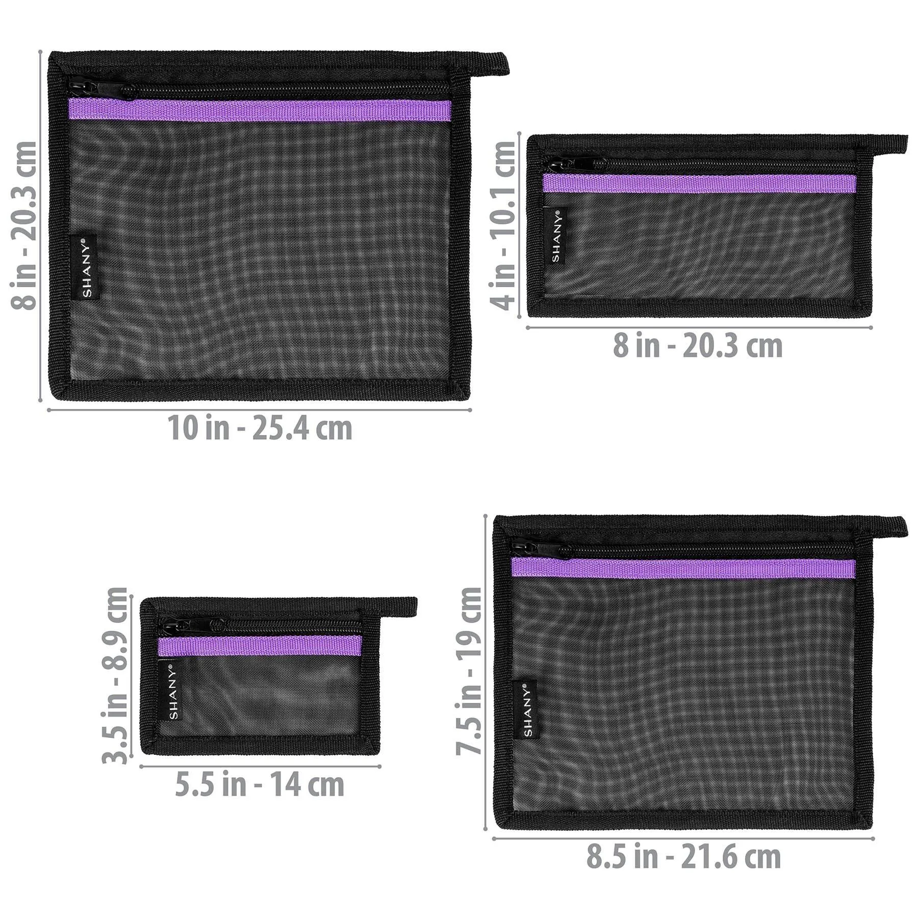 4-in-1 Mesh Travel Toiletry and Makeup Bag Set