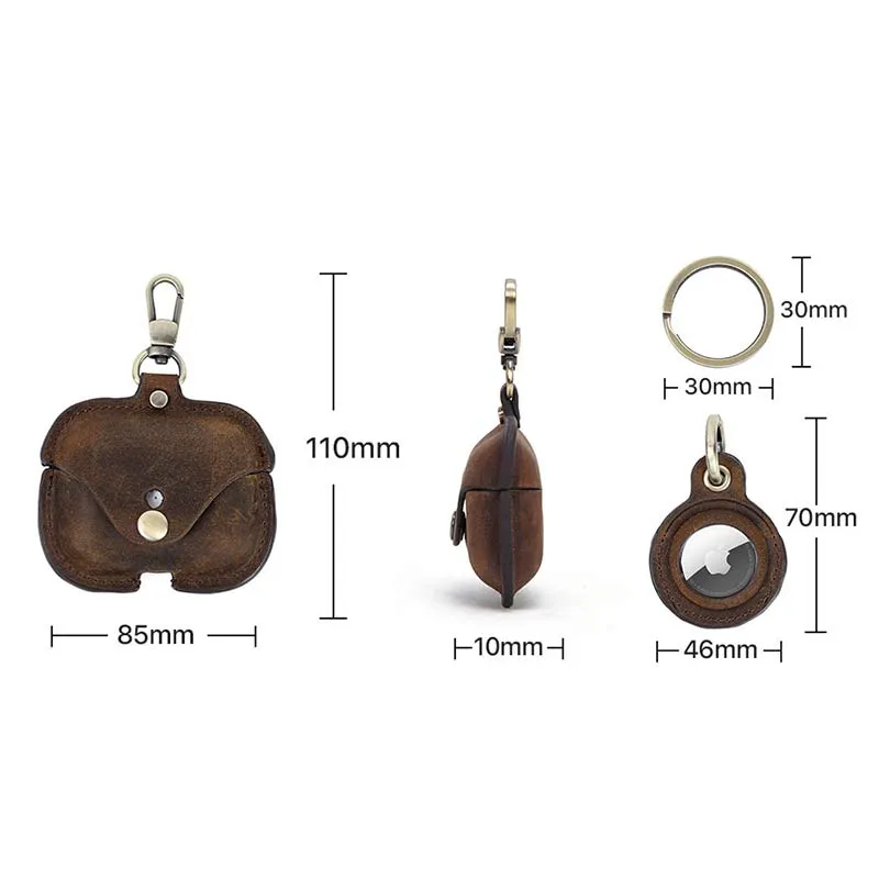 Airpods Pro Leather Case with Airtag Holder