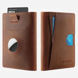 Airtag Card Bag Wallet RFID Anti Theft Leather Card Holder