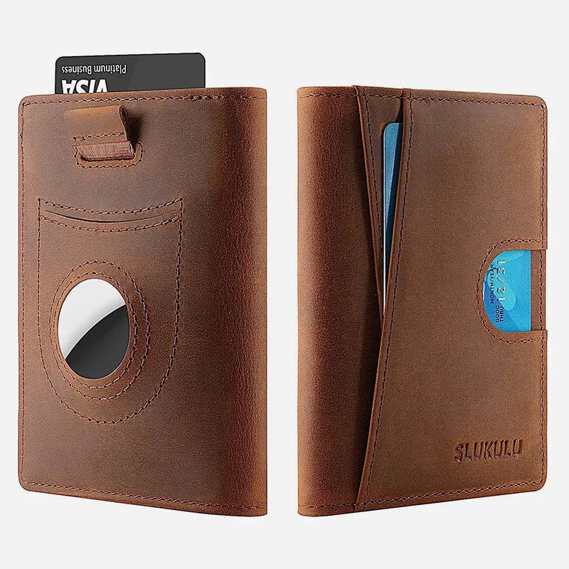 Airtag Card Bag Wallet RFID Anti Theft Leather Card Holder