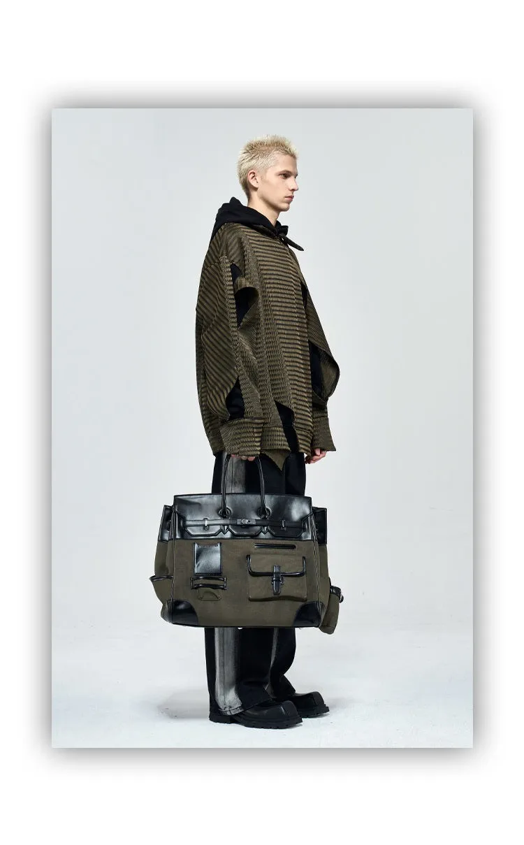 Army green Retro birkin inspired handmade canvas men business travel tote women weekender travel overnight weekend handbag
