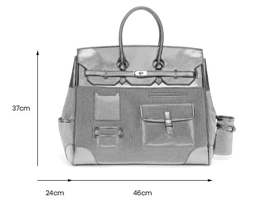 Army green Retro birkin inspired handmade canvas men business travel tote women weekender travel overnight weekend handbag