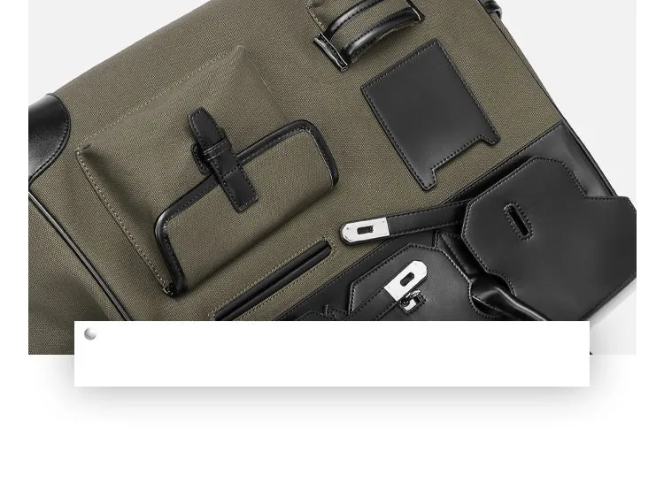 Army green Retro birkin inspired handmade canvas men business travel tote women weekender travel overnight weekend handbag