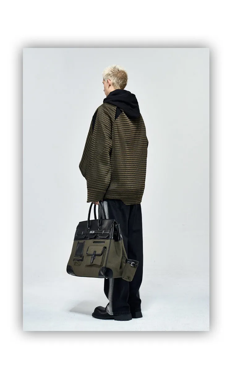 Army green Retro birkin inspired handmade canvas men business travel tote women weekender travel overnight weekend handbag