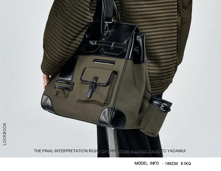 Army green Retro birkin inspired handmade canvas men business travel tote women weekender travel overnight weekend handbag