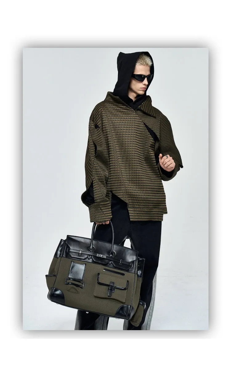Army green Retro birkin inspired handmade canvas men business travel tote women weekender travel overnight weekend handbag