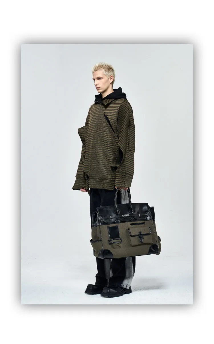 Army green Retro birkin inspired handmade canvas men business travel tote women weekender travel overnight weekend handbag