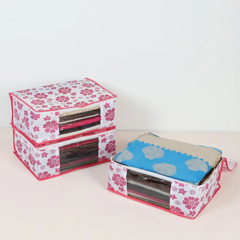 Aura Floral Saree Cover - Set Of Three