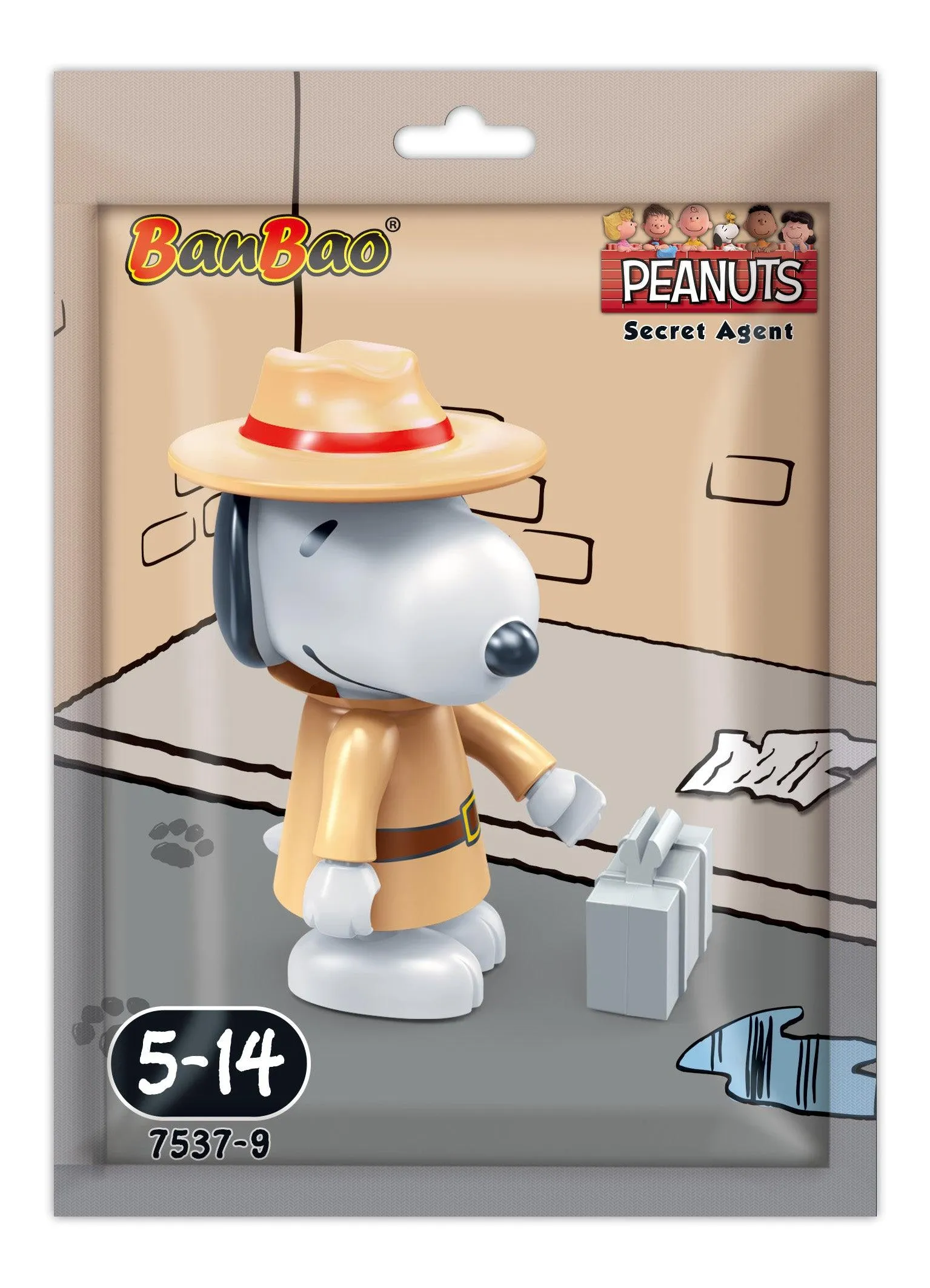BanBao Peanuts Mini Figure - Secret Agent Snoopy