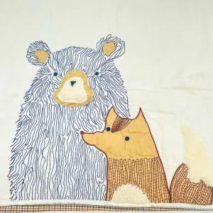 Bear and Fox Double Sized Baby Blanket | 35.5"x49"