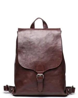 Best Brown Mens Leather 14 inches School Backpack Travel Backpack Top Computer Backpack For Men