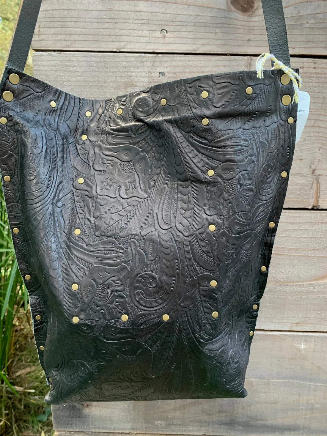 Black Embossed Shoulder Bag