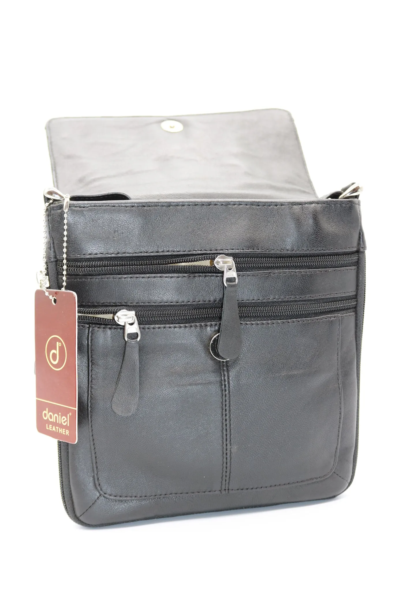 Black Leather Cross Body Bag