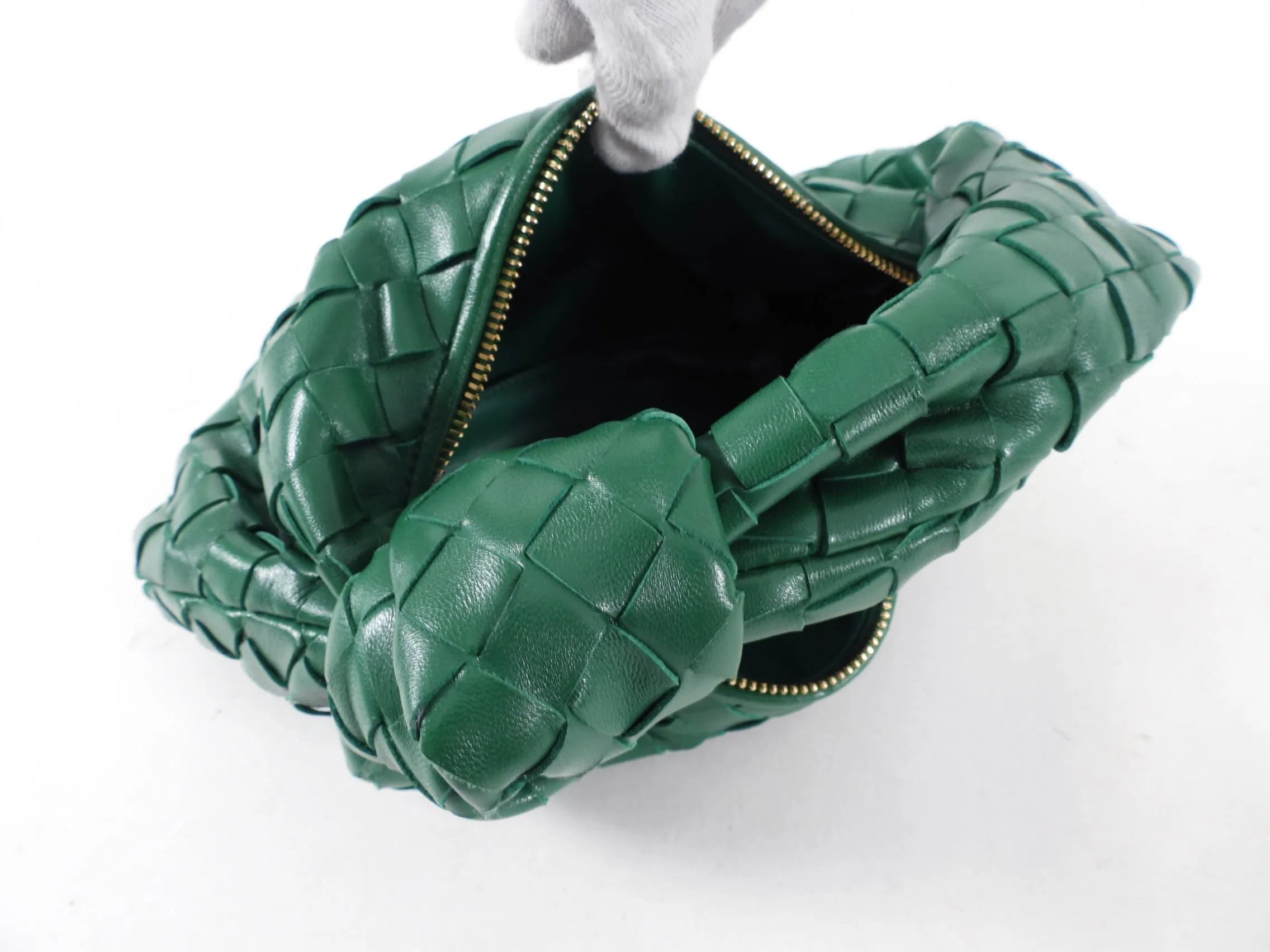 Bottega Veneta Mini Green Jodie Intrecciato Leather Hobo Bag