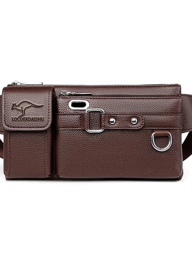 Car Holder New Men's Sports Waist Bag multifunctional outdoor travel Leather Messenger Bag Riding Waist Bag Mobile Phone Waist Bag