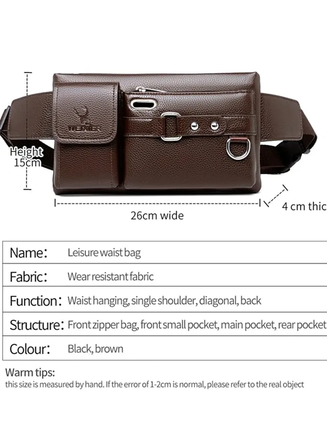 Car Holder New Men's Sports Waist Bag multifunctional outdoor travel Leather Messenger Bag Riding Waist Bag Mobile Phone Waist Bag