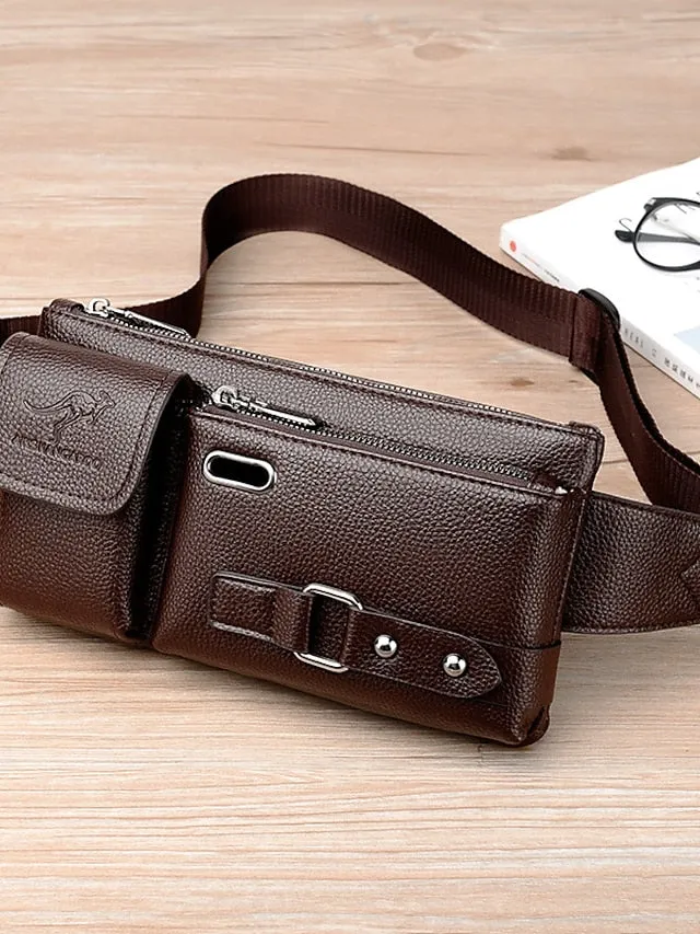 Car Holder New Men's Sports Waist Bag multifunctional outdoor travel Leather Messenger Bag Riding Waist Bag Mobile Phone Waist Bag