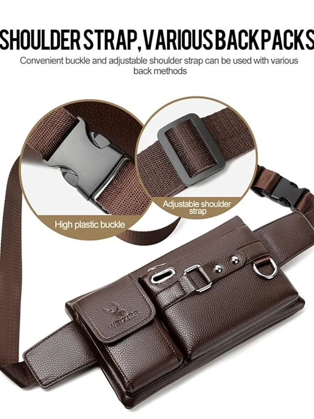 Car Holder New Men's Sports Waist Bag multifunctional outdoor travel Leather Messenger Bag Riding Waist Bag Mobile Phone Waist Bag