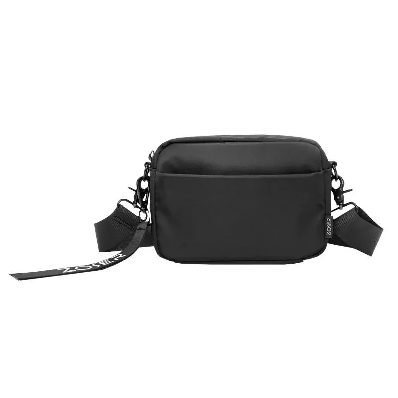 Casual Black Mens NYLON Mini Chest Bag Postman Bag Black Small Messenger Bags Side Bag for Men