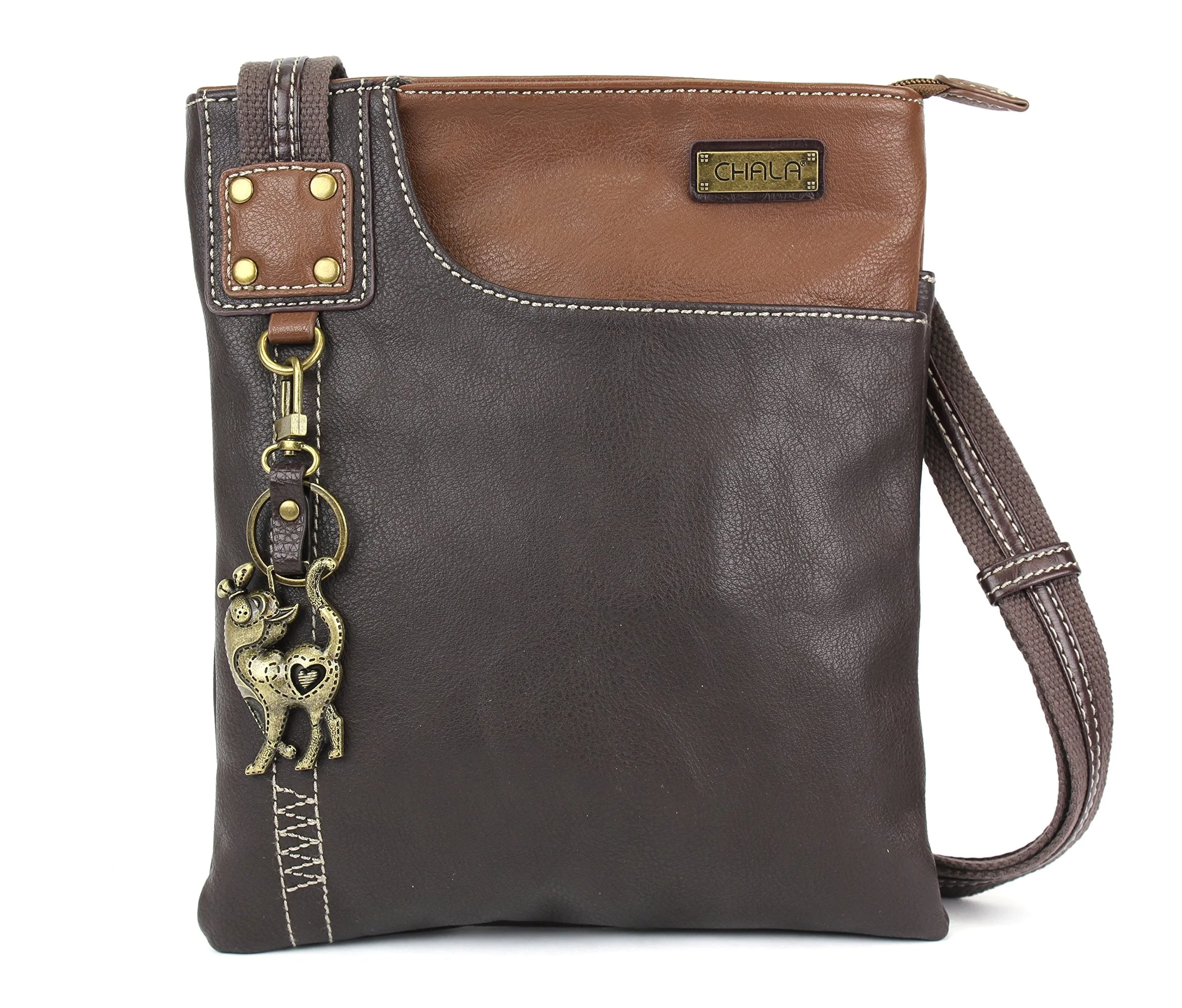 Chala Swing Pack Cell Phone Crossbody Purse with Mini Keychain- 3 Colors (28 Styles)