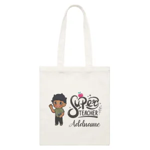 Chibi Super Teacher White Canvas Bag