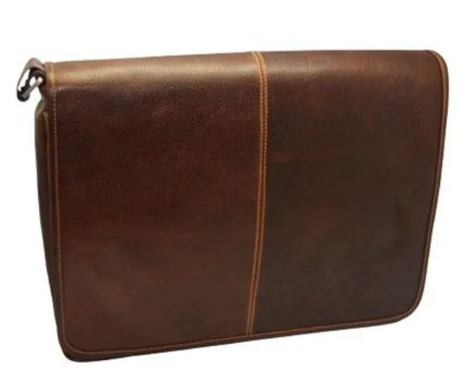 Classico Black Tumbled Leather Messenger Brief