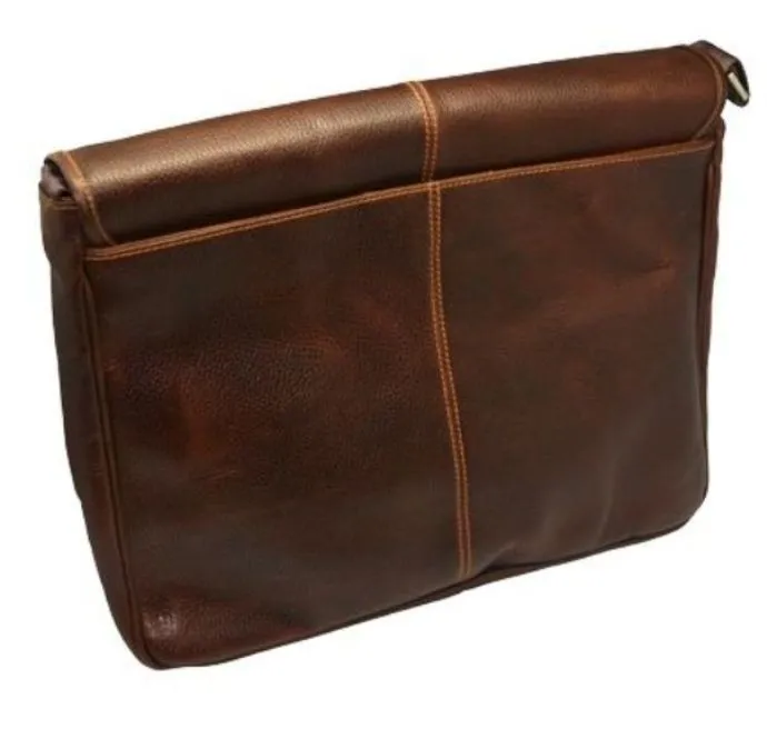 Classico Black Tumbled Leather Messenger Brief