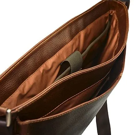 Classico Black Tumbled Leather Messenger Brief