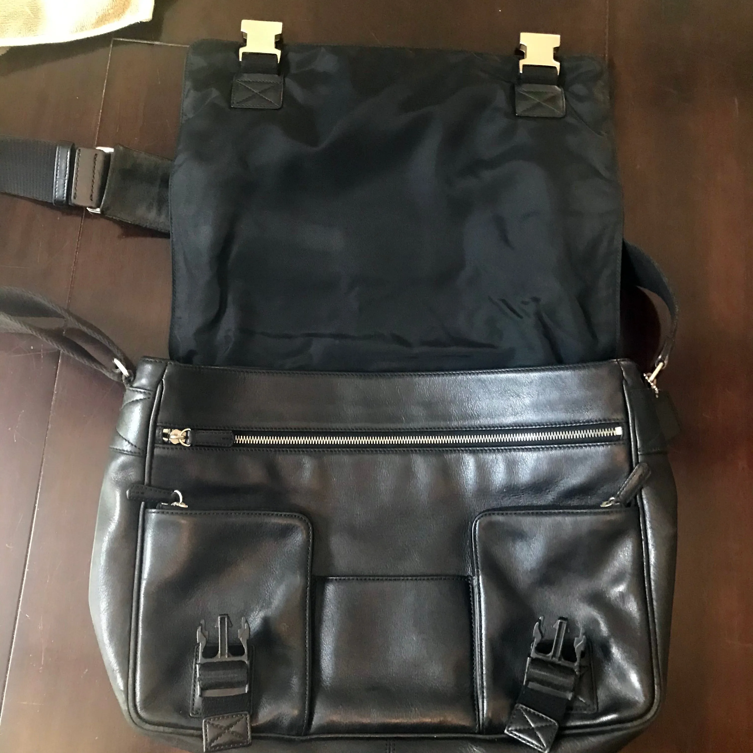 Coach Black Leather Messenger Bag