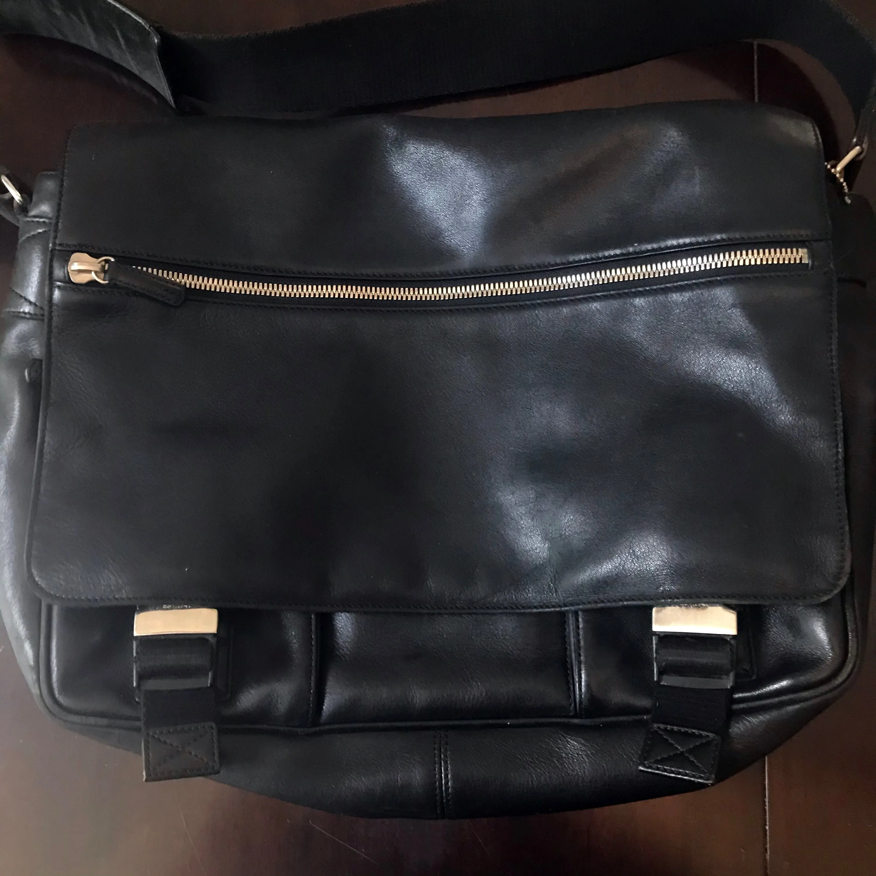 Coach Black Leather Messenger Bag