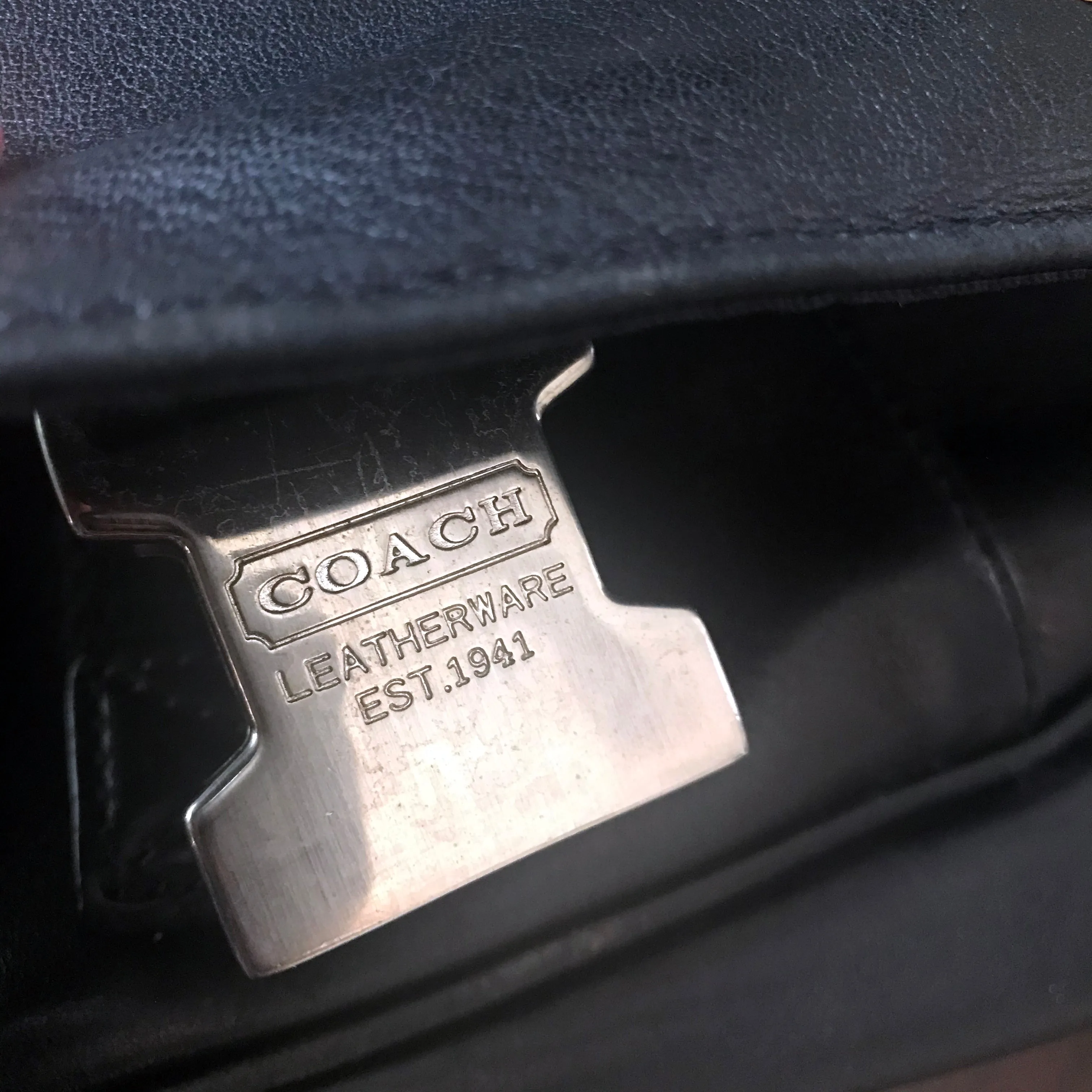 Coach Black Leather Messenger Bag
