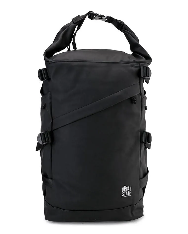 Coated Dry Foldover Backpack - Black