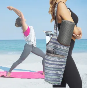Cool Grey Yoga Mat Tote. Women's Gym Shoulder Bag. WickedYo