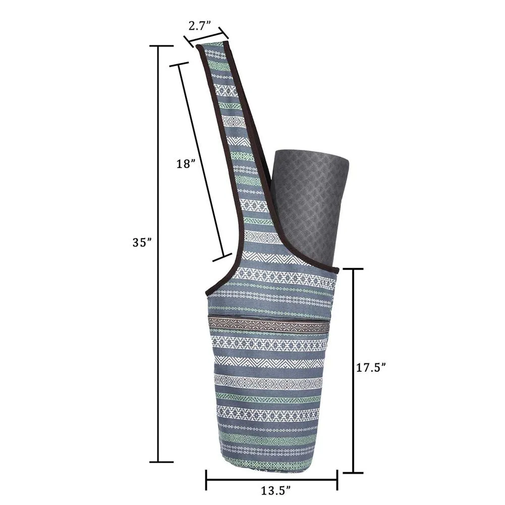 Cool Grey Yoga Mat Tote. Women's Gym Shoulder Bag. WickedYo