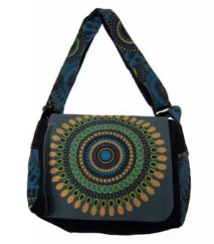 Cotton Swirl Print Messenger Bag