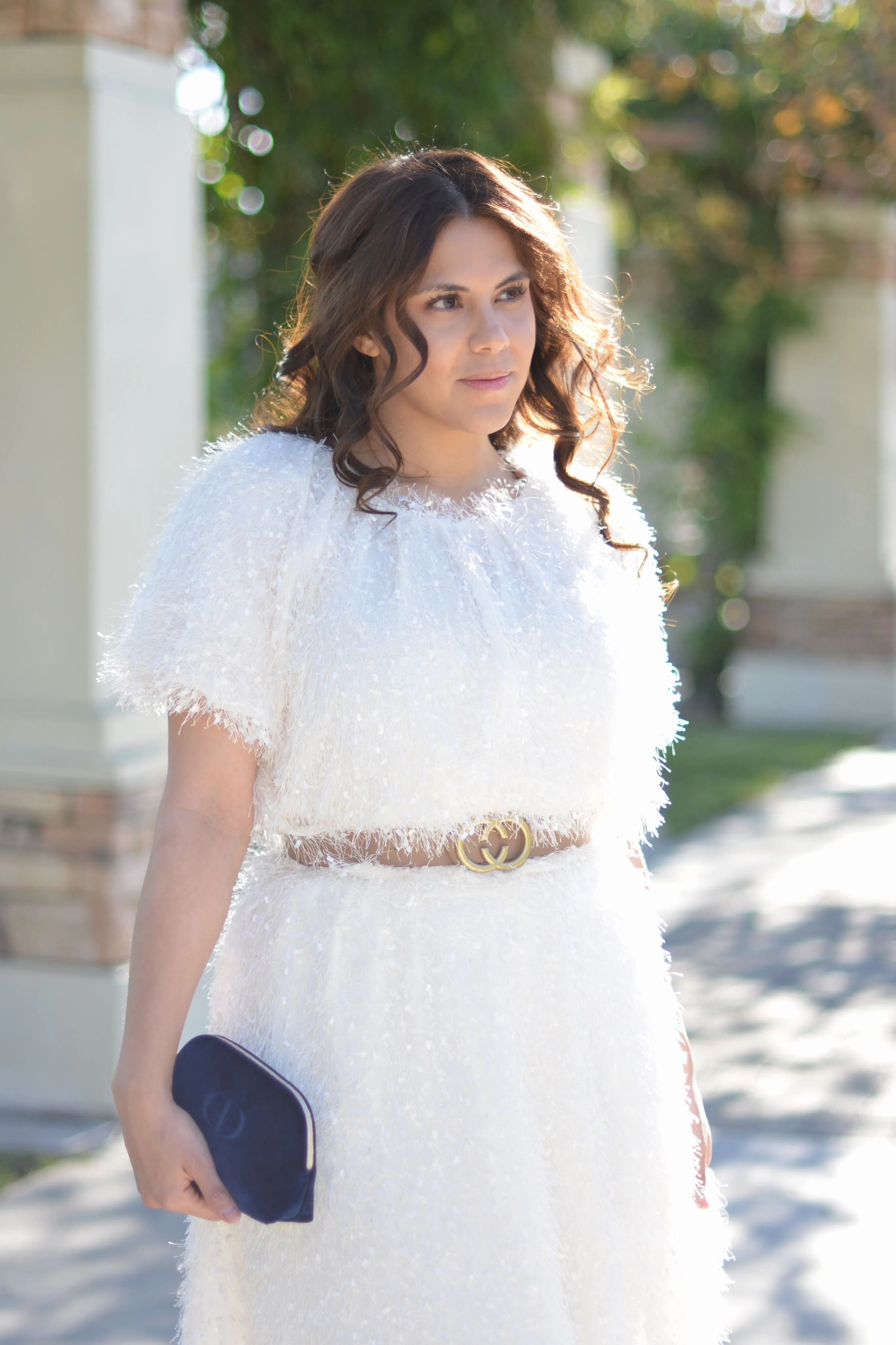Cristin Ivory Textured Skirt Set
