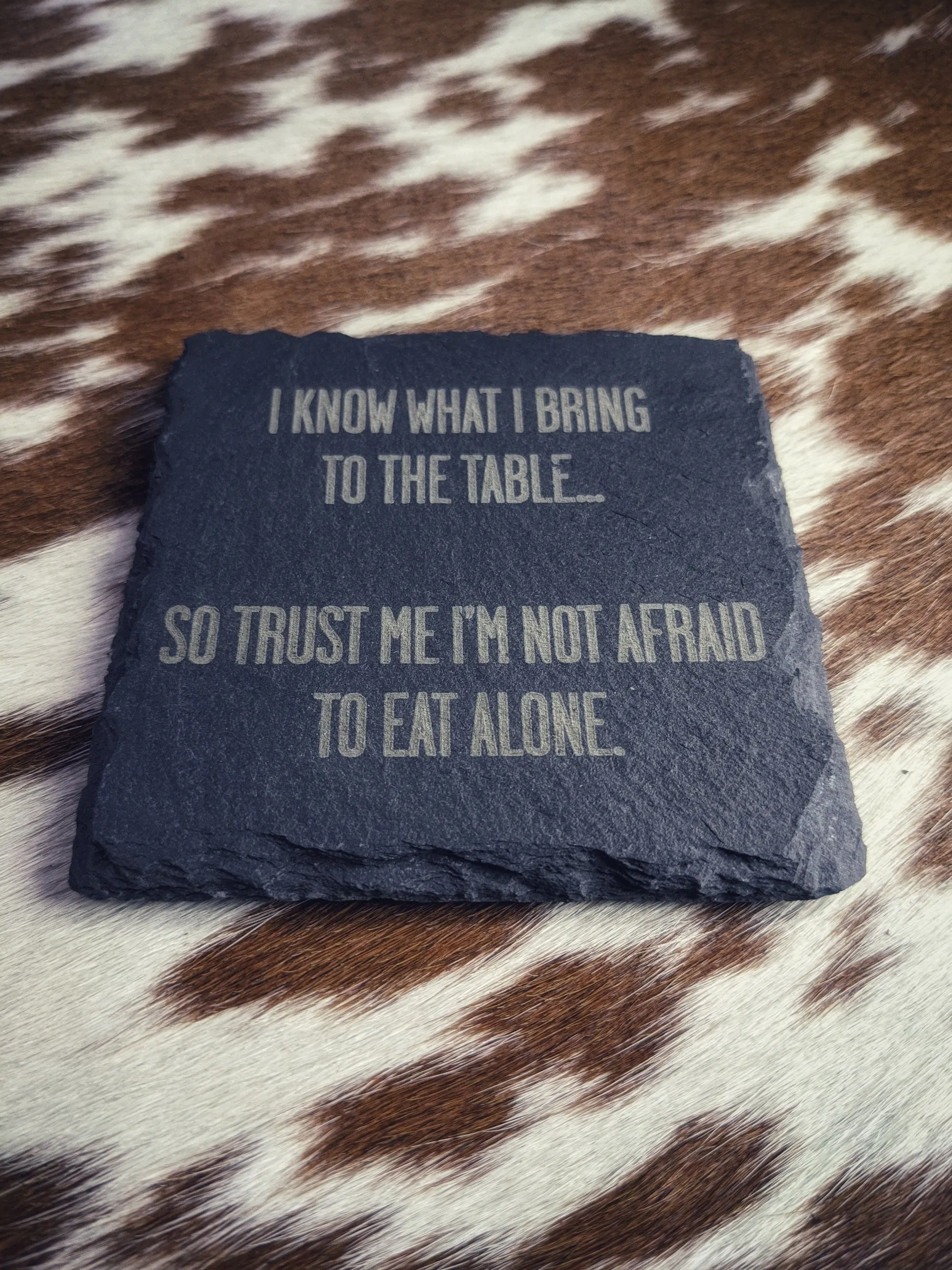 Custom Logo-Engraved Premium Square Slate Coasters