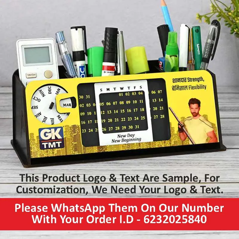 Customize Desk Organizer With Lifetime Calendar | Customized Product For Brand | Corporate Gift