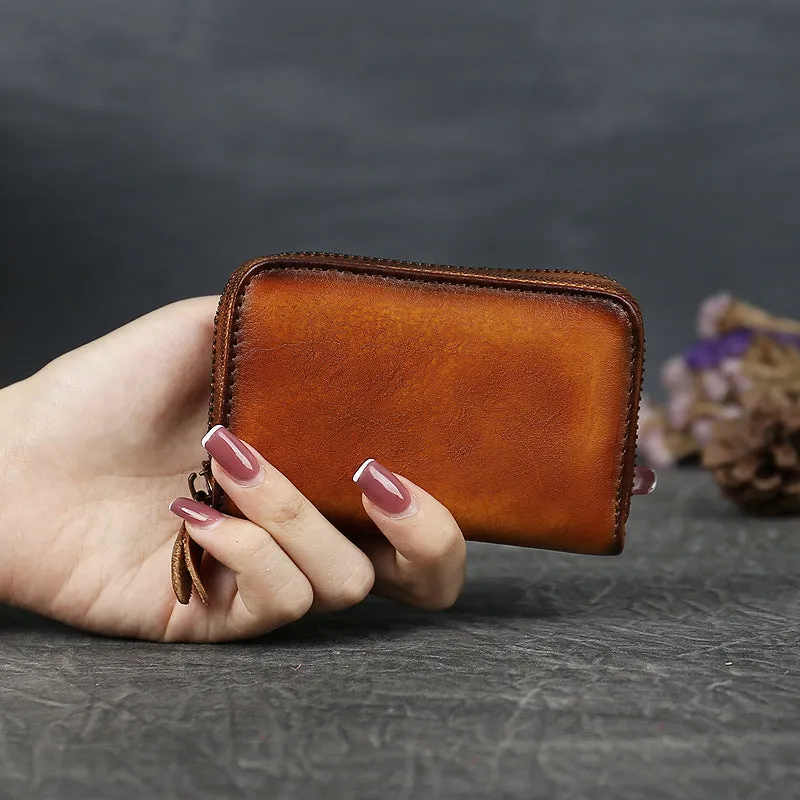 Cute Leather Zipper Small Wallet 5422