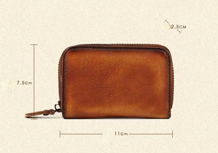 Cute Leather Zipper Small Wallet 5422