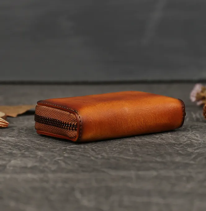 Cute Leather Zipper Small Wallet 5422