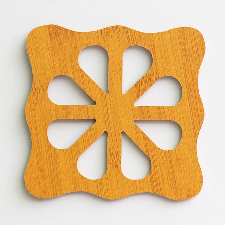 Dining Table Mat 3 PCS Coasters Wooden Cartoon Heat Proof Mats