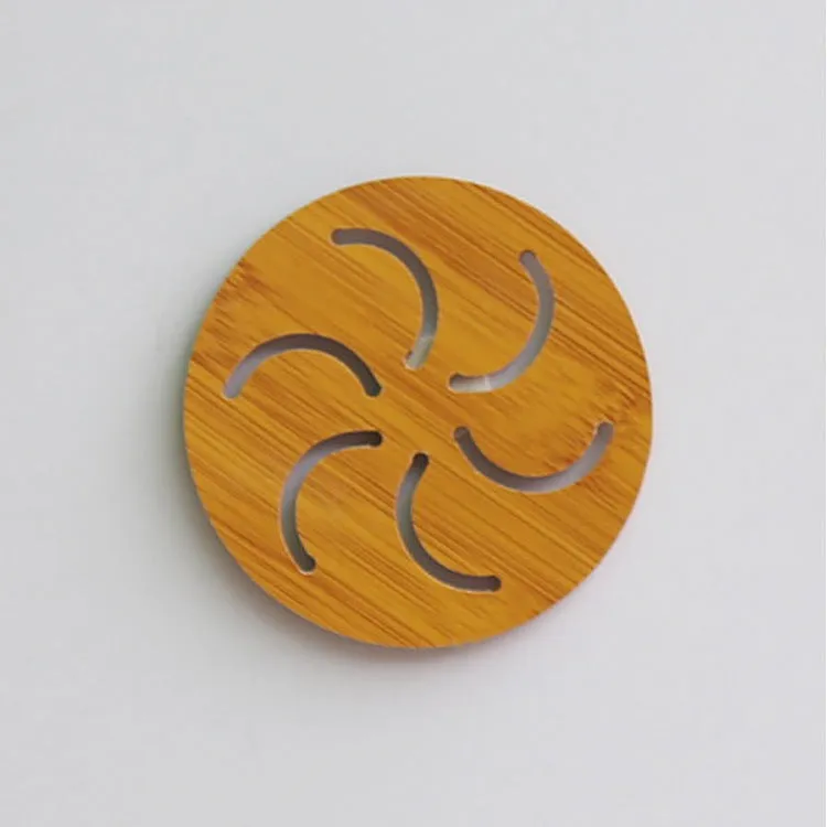 Dining Table Mat 3 PCS Coasters Wooden Cartoon Heat Proof Mats