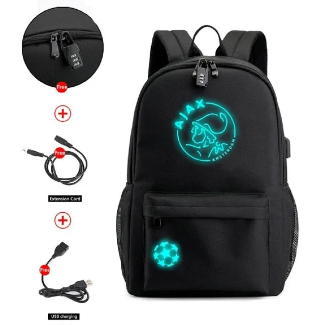 DJ Marshmallow Backpack school backpacks for teenagers boys Girls Student Bags USB multifunction travel Luminous Bag Laptop Pack